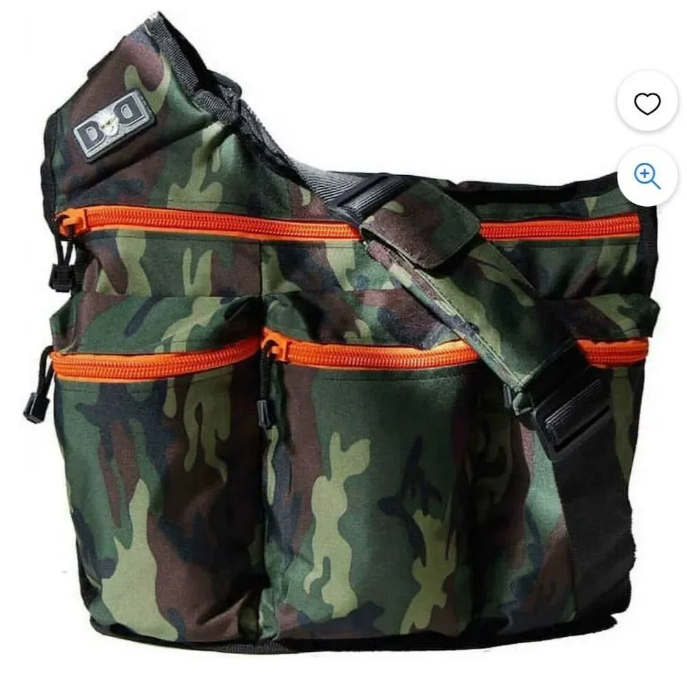 Diaper Dude Camo Messenger Diaper Bag Unisex Large Adjustable Strap Pockets